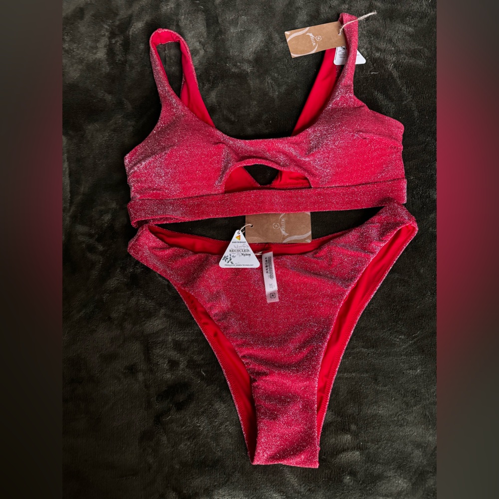 Berlook Red Shimmer Bikini